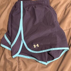 Under Armour Women's Navy Shorts with Blue Trim
